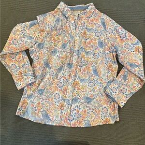 St John's Bay women's Bird and Floral button down XXL